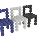 Modern Leisure Chair Featuring Interconnected Blue Spherical Beads Stacked Design for Living Room Decor