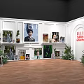 Stylish Photo Check-in Spot With White Walls Photos Frames Green Plants And Wooden Floor