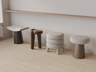 Shoe changing stool 3d model