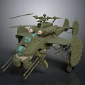 Military Green Fighter Jet With Rotor Weapons Detailed Wing And Design