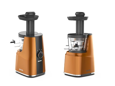 Two Orange And Black Kitchen Appliances Featuring Modern Design For Efficient Juicing 3d model
