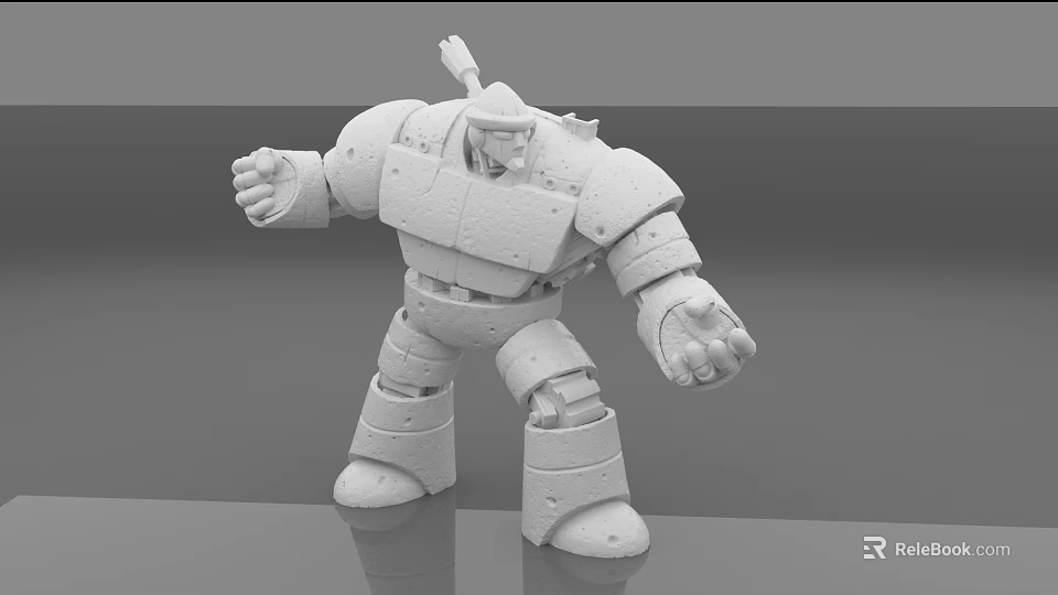 Smart Machine With Robust Mechanical Build White 3D Model And Articulated Joint Design 3d model 