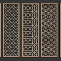 Decorative Room Dividers With Various Geometric Patterns For Interior Design 3d model
