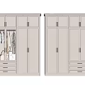 White Modern Wardrobe With Multiple Doors Drawers And Hanging Storage Space 3d model
