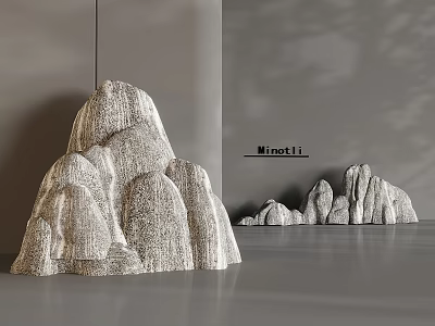 Modern Rockery Stones Large And Small Sculptural Decor For Interior Design 3d model