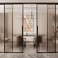 Modern Interior Design With Glass Sliding Doors For Living And Dining Area