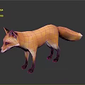 Game And Film Character 3D Modeled Orange Fox With Realistic Fur And Tail