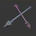 Decorative Metal Crossed Arrows as Weapon with Intricate Design Details