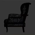 Classic Single Sofa Featuring Floral Fabric Wooden Armrests And Vintage Design