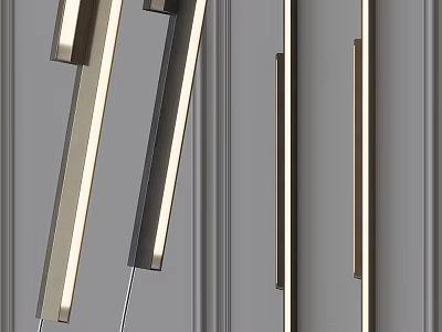 Modern Metal Wall Sconces With Sleek Geometric Lines For Interior Lighting 3d model