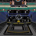 Sports Stadium Interior Featuring Fitness Event Stage Audience Seats And Large Screens