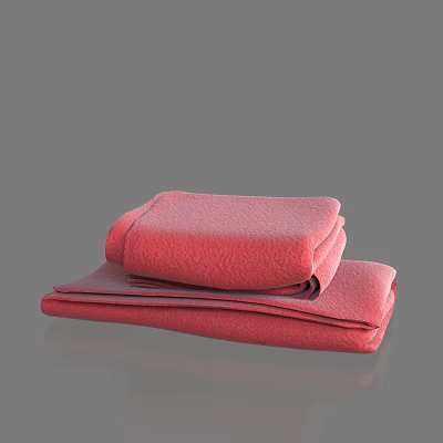 Soft Red Folded Towels with Smooth Texture Ideal for Bathroom Use 3d model