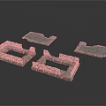 Ancient Stone Building Structures With Square Frames And Flat Slabs