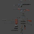 Disassembled Rifle 3d model