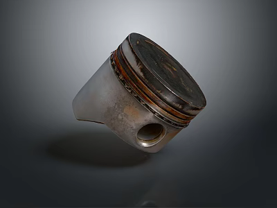 Automotive Metal Piston Engine Part With Worn Top And Central Hole Design 3d model