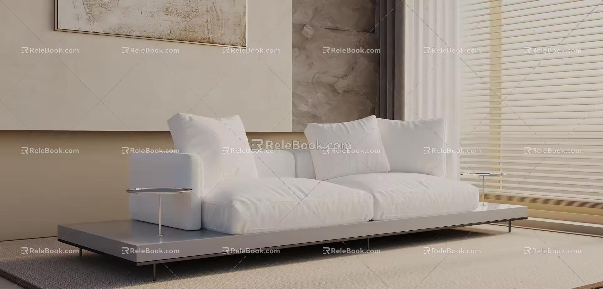 Three-seat sofa 3d model