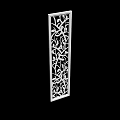 Elegant White Decorative Partition Featuring Intricate Carved Vine Pattern Design 3d model