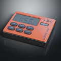 Orange AVOX Digital Timer With Clear Display And START MIN SEC CLEAR Buttons 3d model