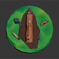Cute Cartoon Scene With Foxes Badger Tree Stump And Green Grass