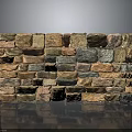Decorative Rustic Stone Wall Construction With Layered Mixed Color Natural Stones Blocks