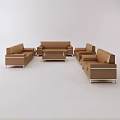 Modern Sofa and Coffee Table Set Featuring Three Two Single Seater Sofas and Dimensions 3d model