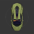 Light Green Sports Car With Orange Wheels Scissor Doors And Orange Interior Sleek Design