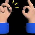 Two Hands With Blue Cuffs Showing OK Gesture And Holding Yellow Pills