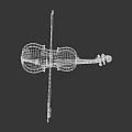 Classic Wooden Violin With Bow For Musical Performance And Artistic