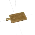 Wooden Cutting Board With Handle And Natural Wood Grain Surface