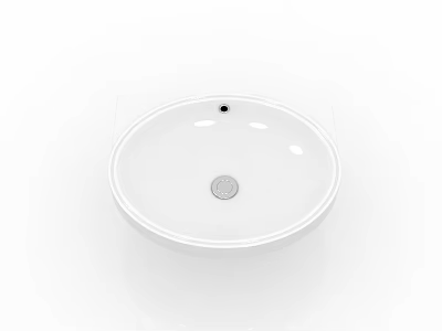 Modern White Ceramic Countertop Washbasin With Round Shape And Smooth Surface 3d model