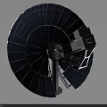 Large Circular Weapon System With Blue Grid Panels White Components And Metal Support Structure 3d model
