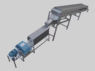 Industrial Conveyor Equipment With Stainless Steel Frame And Electric Motor Belt System 3d model