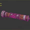 Cylindrical Metallic Weapon With Intricate Decorative Patterns Gold And Red Accents Ancient Style Reflective Surface