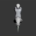White Unicorn Figure With Long Mane And Shiny Horn Standing On Glossy Base