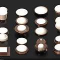 Various White Downlights And Spotlights With Metallic Frames For Home Lighting 3d model