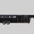 Black Functional Horse Transport Trailer With Multiple Windows And Dual Axle