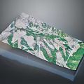 3D Natural Landscape Model With Rolling Mountains and Green Vegetation Areas