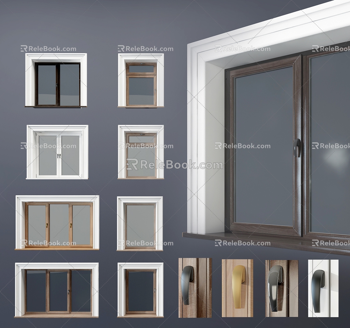 Modern Wooden Window Window Frame Window 3d model