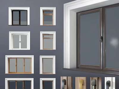 Casement Windows With Various Designs And Multiple Color Frame Options For Homes 3d model