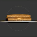 Golden Toasted Cheese Sandwich On White Round Plate