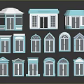 Blue Colored Furniture Models With Various Window And Small Cabin Designs