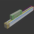 Precision Linear Encoder With Silver Metal Housing Yellow Strip Black Reflective Base And Cable