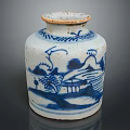 Traditional Blue And White Porcelain Vase Sculptural Carving With Landscape Patterns And Bird Design