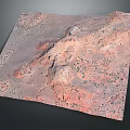 Garden Landscape Featuring Red Rock Rolling Hills Sparse Vegetation And Natural Terrain