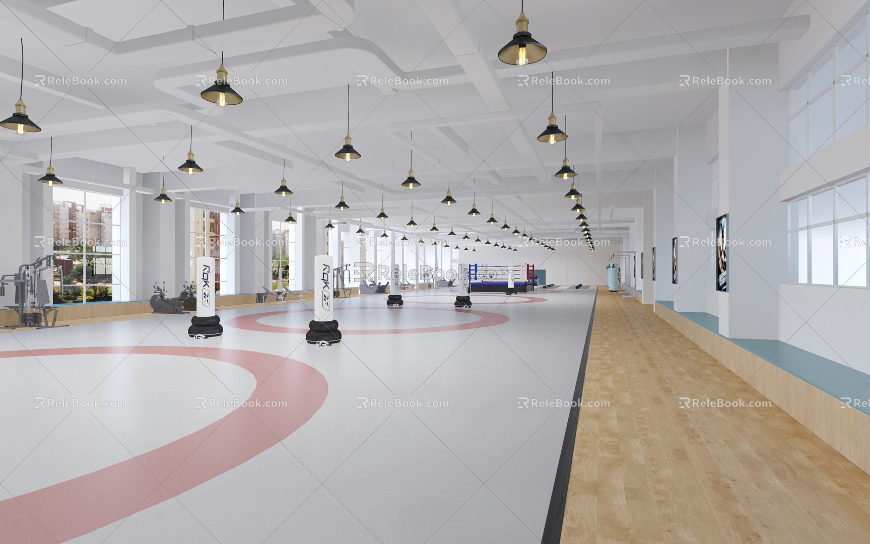 Gym Sports Room Boxing Room Dance Room Basketball Room Sports Hall Lounge 3d model