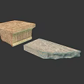 Textured Stone Container With Carved Patterns And Flat Rectangular Slab For Home Living Use 3d model