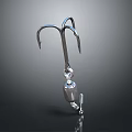 Metal Three Claw Sculpture Carving With Cylindrical Base And Chain Design