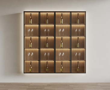 Hanging wine cabinet wall hanging wine cabinet glass door 3d model