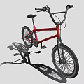 Red BMX Bicycle with Black Handlebars Black Seat and Large Wheels