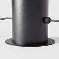 Black Column Lamp Design With Transparent Shade Base And Connected Power Cord 3d model